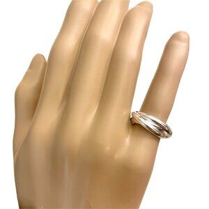 Sterling Silver Ring for Women Size 5.5 Three Rings Entwined Stamped 925